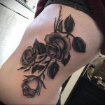тату черная роза для девушки 04.02.2020 №045 -rose tattoo for girl- tatufoto.com