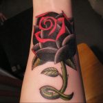 тату черная роза для девушки 04.02.2020 №051 -rose tattoo for girl- tatufoto.com