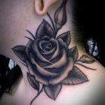 тату черная роза для девушки 04.02.2020 №062 -rose tattoo for girl- tatufoto.com