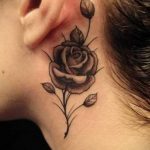 тату черная роза для девушки 04.02.2020 №065 -rose tattoo for girl- tatufoto.com