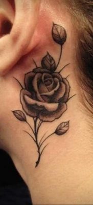 тату черная роза для девушки 04.02.2020 №065 -rose tattoo for girl- tatufoto.com