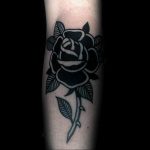 тату черная роза для девушки 04.02.2020 №067 -rose tattoo for girl- tatufoto.com
