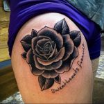 тату черная роза для девушки 04.02.2020 №072 -rose tattoo for girl- tatufoto.com
