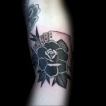 тату черная роза для девушки 04.02.2020 №074 -rose tattoo for girl- tatufoto.com