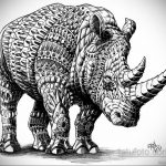 фото эскиза тату носорог 02.02.2020 №024 -rhino tattoo sketches- tatufoto.com