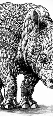 фото эскиза тату носорог 02.02.2020 №024 -rhino tattoo sketches- tatufoto.com