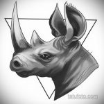 фото эскиза тату носорог 02.02.2020 №027 -rhino tattoo sketches- tatufoto.com