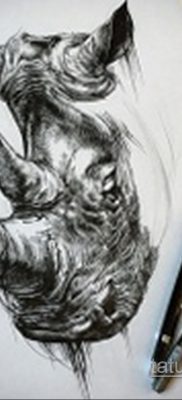 фото эскиза тату носорог 02.02.2020 №028 -rhino tattoo sketches- tatufoto.com