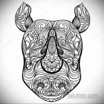 фото эскиза тату носорог 02.02.2020 №032 -rhino tattoo sketches- tatufoto.com