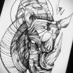 фото эскиза тату носорог 02.02.2020 №043 -rhino tattoo sketches- tatufoto.com