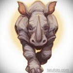 фото эскиза тату носорог 02.02.2020 №045 -rhino tattoo sketches- tatufoto.com