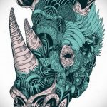 фото эскиза тату носорог 02.02.2020 №048 -rhino tattoo sketches- tatufoto.com
