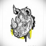 эскиз тату носорог 02.02.2020 №003 -rhino tattoo sketches- tatufoto.com