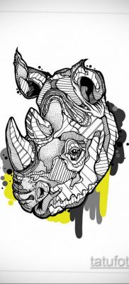 эскиз тату носорог 02.02.2020 №003 -rhino tattoo sketches- tatufoto.com