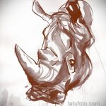 эскиз тату носорог 02.02.2020 №007 -rhino tattoo sketches- tatufoto.com