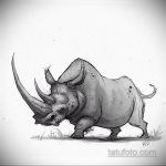 эскиз тату носорог 02.02.2020 №015 -rhino tattoo sketches- tatufoto.com