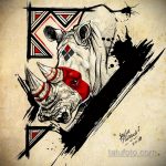 эскиз тату носорог 02.02.2020 №021 -rhino tattoo sketches- tatufoto.com
