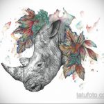 эскиз тату носорог 02.02.2020 №029 -rhino tattoo sketches- tatufoto.com