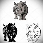 эскиз тату носорог 02.02.2020 №048 -rhino tattoo sketches- tatufoto.com