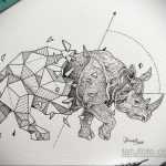 эскиз тату носорог 02.02.2020 №051 -rhino tattoo sketches- tatufoto.com