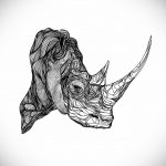 эскиз тату носорог 02.02.2020 №056 -rhino tattoo sketches- tatufoto.com