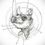 эскиз тату носорог 02.02.2020 №059 -rhino tattoo sketches- tatufoto.com