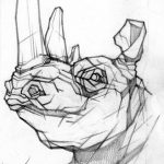 эскиз тату носорог 02.02.2020 №063 -rhino tattoo sketches- tatufoto.com