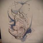 эскиз тату носорог 02.02.2020 №070 -rhino tattoo sketches- tatufoto.com