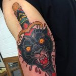 Фото рисунка тату оскал пантеры 05.02.2020 №077 -panther grin tattoo- tatufoto.com