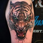 Фото рисунка тату оскал тигра 05.02.2020 №009 -tiger grin tattoo- tatufoto.com