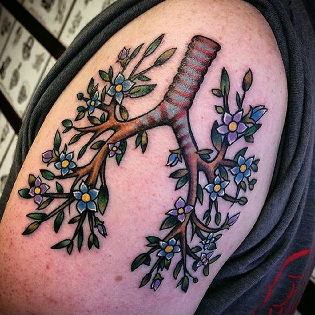 Фото татуировки с легкими человека 23.03.2020 № 005 -lung tattoos- tatufoto...