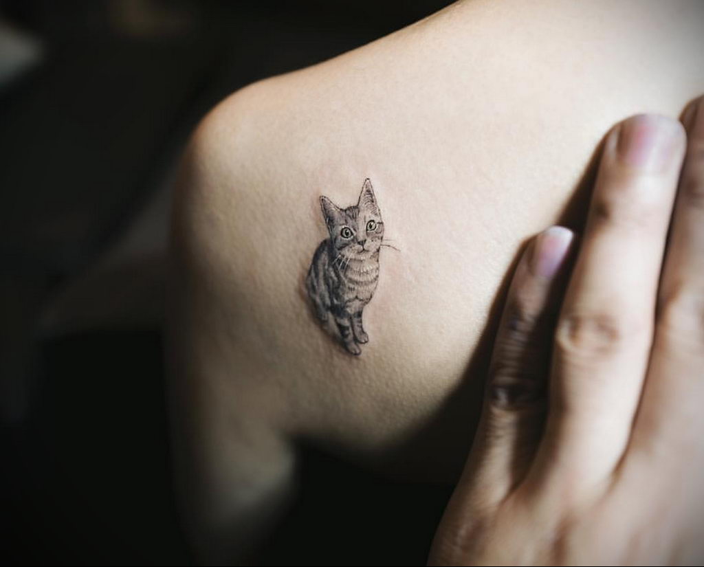 Татуировки для девушек маленькие кошки
