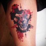 Фото пример рисунка тату оскал льва 05.02.2020 №006 -grin lion tattoo- tatufoto.com