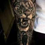 Фото пример рисунка тату оскал льва 05.02.2020 №010 -grin lion tattoo- tatufoto.com