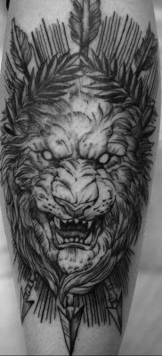 Фото пример рисунка тату оскал льва 05.02.2020 №016 -grin lion tattoo- tatufoto.com