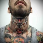 Фото рисунка тату оскал волка 05.02.2020 №011 -wolf grin tattoo- tatufoto.com