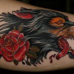 Фото рисунка тату оскал волка 05.02.2020 №022 -wolf grin tattoo- tatufoto.com