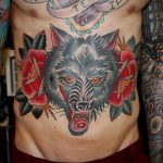 Фото рисунка тату оскал волка 05.02.2020 №023 -wolf grin tattoo- tatufoto.com