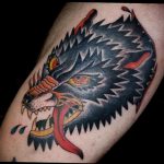 Фото рисунка тату оскал волка 05.02.2020 №026 -wolf grin tattoo- tatufoto.com
