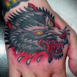 Фото рисунка тату оскал волка 05.02.2020 №032 -wolf grin tattoo- tatufoto.com