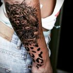 Фото рисунка тату оскал леопарда 05.02.2020 №001 -leopard grin tattoo- tatufoto.com