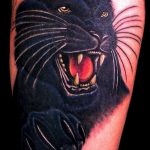 Фото рисунка тату оскал пантеры 05.02.2020 №018 -panther grin tattoo- tatufoto.com
