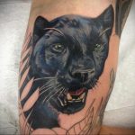 Фото рисунка тату оскал пантеры 05.02.2020 №021 -panther grin tattoo- tatufoto.com