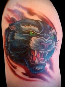 Фото рисунка тату оскал пантеры 05.02.2020 №048 -panther grin tattoo- tatufoto.com