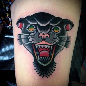 Фото рисунка тату оскал пантеры 05.02.2020 №052 -panther grin tattoo- tatufoto.com