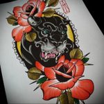 Фото рисунка тату оскал пантеры 05.02.2020 №068 -panther grin tattoo- tatufoto.com