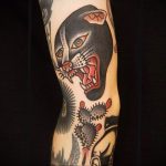 Фото рисунка тату оскал пантеры 05.02.2020 №073 -panther grin tattoo- tatufoto.com