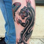 Фото рисунка тату оскал пантеры 05.02.2020 №083 -panther grin tattoo- tatufoto.com