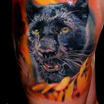 Фото рисунка тату оскал пантеры 05.02.2020 №091 -panther grin tattoo- tatufoto.com
