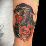 Фото рисунка тату оскал пантеры 05.02.2020 №093 -panther grin tattoo- tatufoto.com